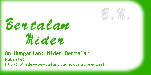 bertalan mider business card